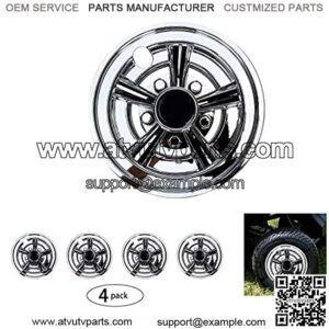 Golf Cart Wheel Covers Hub Caps (Set of 4), Fit for EZGO Club Car Yamaha Carts 8"- Sliver