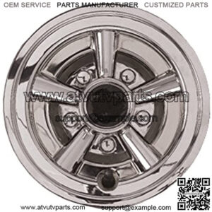 EZGO Chrome Painted Wheel Cover with Logo, 8-Inch