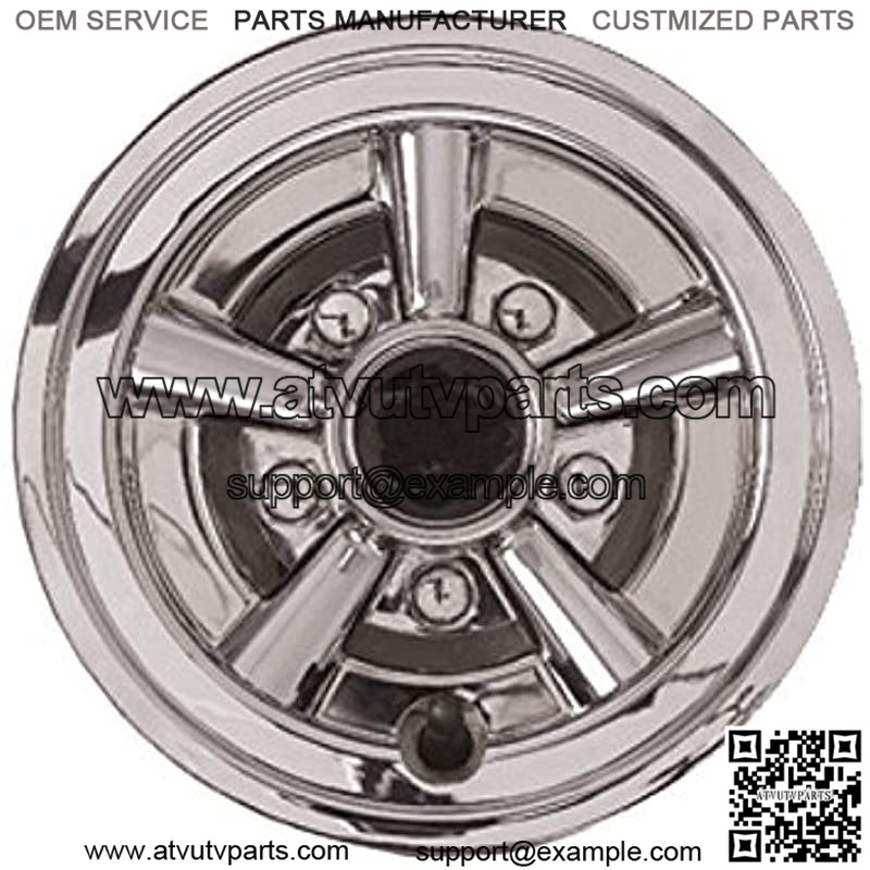 EZGO Chrome Painted Wheel Cover with Logo, 8-Inch