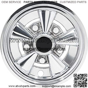 (Set of Four) 10 inch Rally Classic Golf Car Wheel Covers/Hub Caps (Chrome)