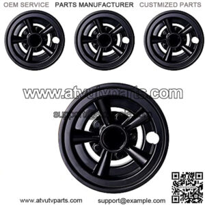 8 Inch Golf Cart Wheel Covers Hub Caps for EZGO, Club Car, Yamaha, Black Set of 4