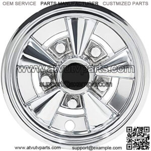 (Set of Four) 8 inch Rally Classic Golf Car Wheel Covers (Chrome)