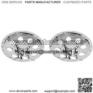 Set of 2 - QT10CHB-x2, 10" ABS Chrome Plated Wheel Cover, HUB Cap for 10" Wheels