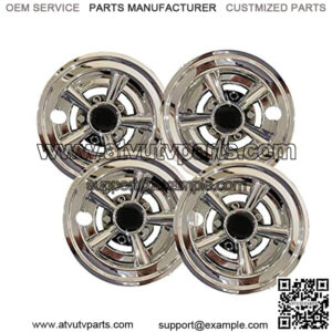 4 Golf Cart Wheel Covers Hub Caps 8" Silver For YAMAHA CLUB CAR EZGO