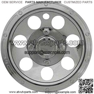 10" Chrome Beadlock Golf Cart Hub Caps - Each