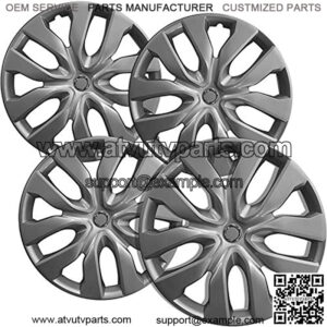 Auto Hubcap Set of 4, 15 inch Snap On Wheel Covers - Fits 14-18 Nissan Rogue
