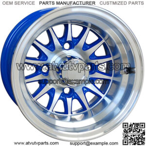 Machined w/ Blue/Green/Pearl/Red w/ Center Cap 10x7 ET-15.5 Golf Cart Wheel