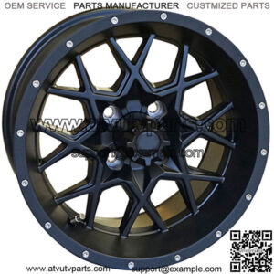 Matte Black w/ Center Cap 14x7 2:5 Golf Cart Wheel