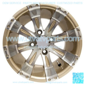 12" Golf Cart Wheel, Machined/Pearl Rim & Center Cap, 12x7 ET-25