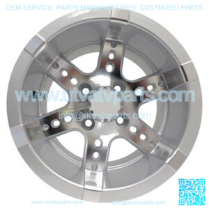 12" Golf Cart Wheel, Machined/Silver Rim & Center Cap, 12x7 ET-25