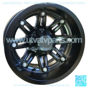 12" Golf Cart Wheel, Matte Black Rim & Center Cap, 12x7 ET-43
