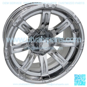 14" Golf Cart Wheel, Chrome Rim & Center Cap, 14x6 ET-0