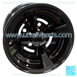 10" Golf Cart Wheel, Black Rim, 10x7 ET-25