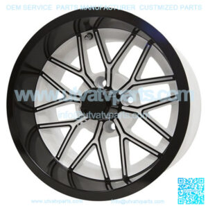 14" Golf Cart Wheel, White/GloBlack Rim, 14x7 ET-25