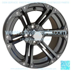 14" Golf Cart Wheel, Gun Metal Gray Rim, 14x7 ET-25