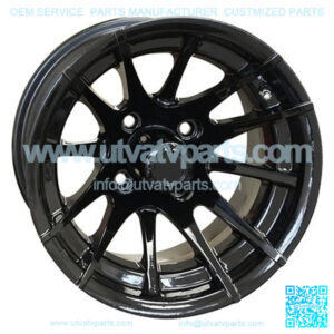 12" Golf Cart Wheel, 12 Spoke, Black Rim & Center Cap, 12x7 ET-25