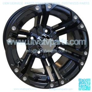 12" Golf Cart Wheel, Black Colored Rim & Center Cap, 12x7 ET-25