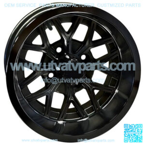 12" Golf Cart Wheel, GloBlack Rim, 12x6 ET-10