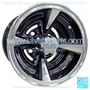 10" Golf Cart Wheel, Machined/GloBlack Rim, 10x7 ET-25