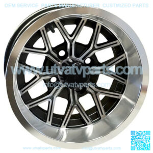 12" Golf Cart Wheel, Machined GloBlack Rim, 12x6 ET-10