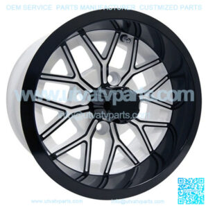 12" Golf Cart Wheel, White/GloBlack Rim, 12x6 ET-10