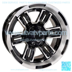 14" Golf Cart Wheel, Machined GloBlack Rim, 14x7 ET-25