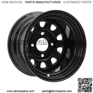 ATV Rims UTV Wheels 12" 4/156 Black ITP Delta 12x7 4+3 Off Set Polaris Sportsman (For: Polaris)
