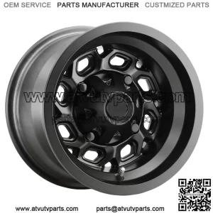 (Set of 4) Vision UTV 361 Spyder 12x7 4x156 Matte Black Wheels Rims 12" Inch (For: Polaris)