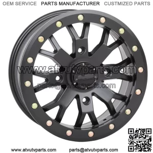 System 3 SB-4 Beadlock Black (4+3) UTV Wheels 15" Polaris RZR 1000 XP (4) (For: Polaris)