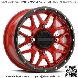 Raceline Krank 15" UTV Wheels/Rims Red Polaris RZR 1000 XP (4) (For: Polaris)