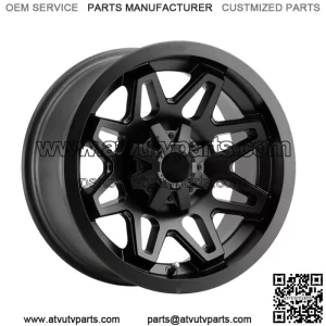 Vision UTV 416 Seven 14x7 4x156 +2.5mm Matte Black Wheel Rim 14" Inch (For: Polaris)