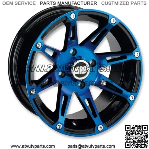 4 ATV/UTV Wheels Set 14in Moose 387X Blue 4/156 4+3 1KXP (For: Polaris)