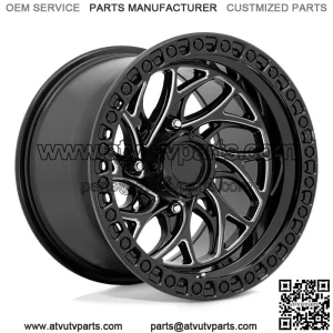 Fuel Runner 15x10 UTV Wheels Black Polaris RZR 1000 XP (4) (For: Polaris)