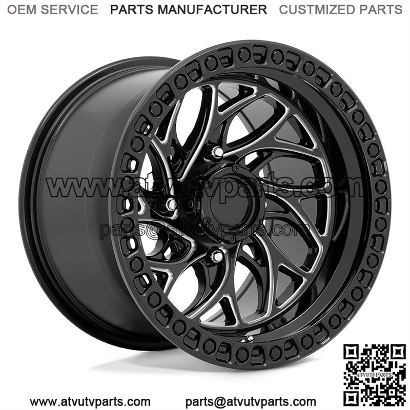 Fuel Runner 15x10 UTV Wheels Black Polaris RZR 1000 XP (4) (For: Polaris)