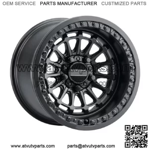 MetalFX Delta R Beadlock 15x7/15x10 Wheels Black Polaris RZR Turbo R & Pro R (For: Polaris)