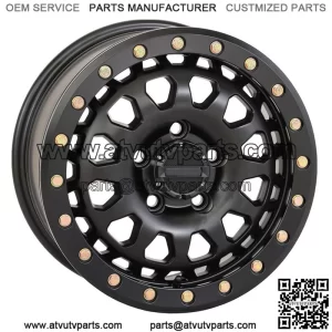 System 3 SB-6 Beadlock 15" Wheels Black (6+1) Polaris RZR Turbo R & Pro R (For: Polaris)