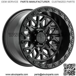 (Set of 4) Hostile UTV H133 Glamis 15x8 4x156 Satin Black Wheels Rims 15" Inch (For: Polaris)