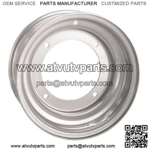 Silver 10x8, 4/156, 3+5 AMS Steel Wheel For Polaris Predator/Outlaw And Yamaha
