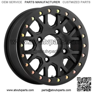Vision UTV GV8 Invader Beadlock 15x6 4x156 +38mm Satin Black Wheel Rim 15" Inch (For: Polaris)