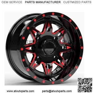 Fuel Lethal UTV Wheels Red/Black 14" Polaris RZR 1000 XP (4) (For: Polaris)