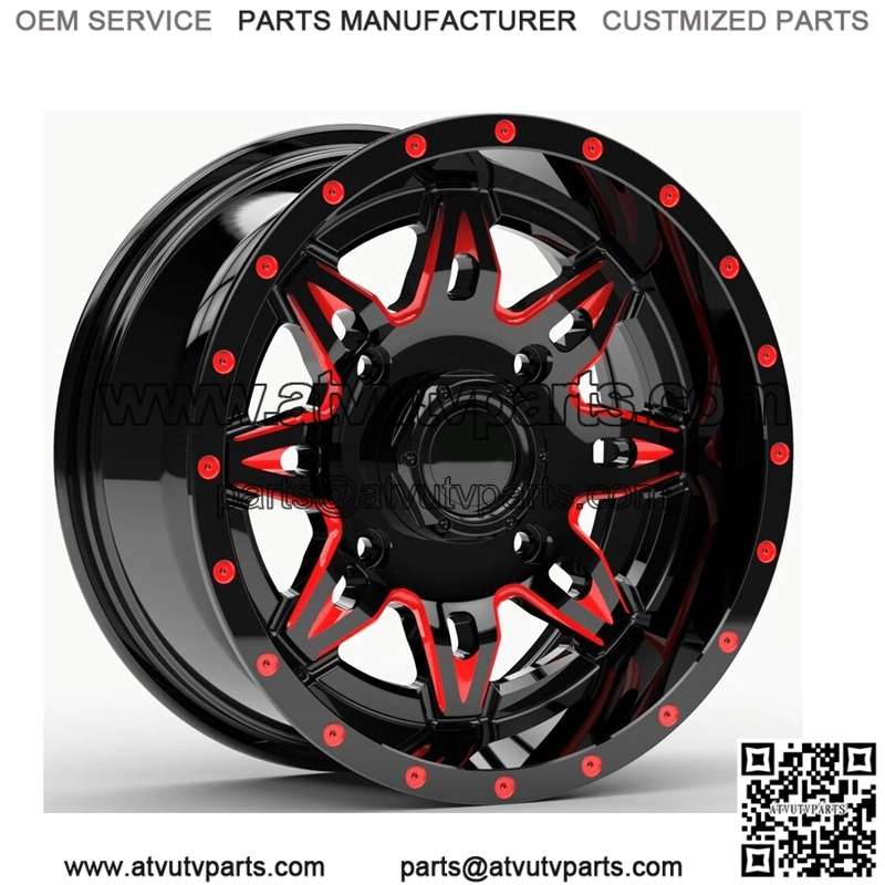 Fuel Lethal UTV Wheels Red/Black 14" Polaris RZR 1000 XP (4) (For: Polaris)