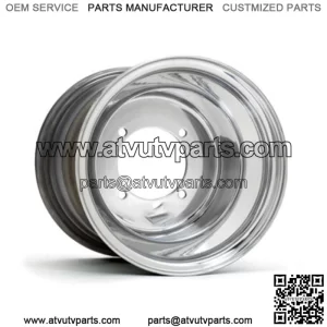 DWT Polished ATV Rear Wheels Rims PAIR 10" 10x8 3+5  4/4 Bolt Pattern (For: Polaris)