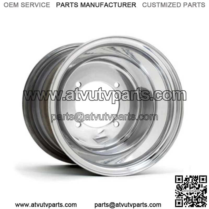 DWT Polished ATV Rear Wheels Rims PAIR 10" 10x8 3+5 4/4 Bolt Pattern (For: Polaris)