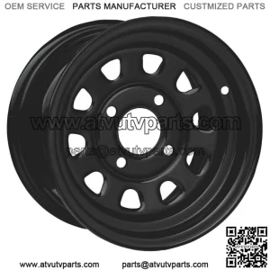 4/156 ITP Steel Wheel 12x7 4.0 + 3.0 Black For POLARIS RANGER 400 2010-2014 (For: Polaris)
