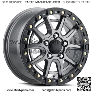 ITP SD10 Beadlock 15" Wheels/Rims Grey Polaris RZR Turbo R & Pro R (For: Polaris)