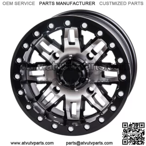 Tusk Teton Beadlock Wheel 15x10 5.0 + 5.0 Machined/Black 4/156 Lug Pattern (For: Polaris)
