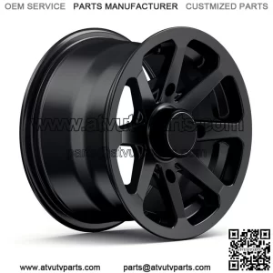 12" RockTrix RT102 12x7 4x156 ATV Wheels Rims, 4+3 offset, Includes 3/8"x24 Nuts (For: Polaris)