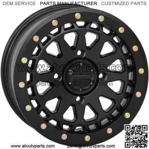 System 3 SB-6 Beadlock 15" Wheels Black (6+1) Polaris RZR Turbo S / RS1 (4) (For: Polaris)