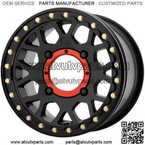 KMC UTV KS235 Grenade Beadlock 15x6 4x156 +38mm Satin Black Wheel Rim 15" Inch (For: Polaris)