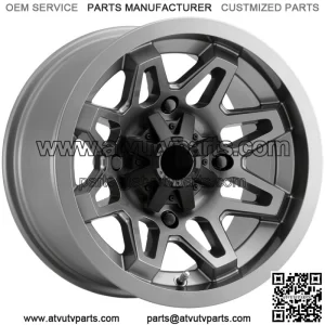 Vision UTV 416 Seven 12x7 4x110 +2.5mm Gunmetal Wheel Rim 12" Inch (For: Polaris)